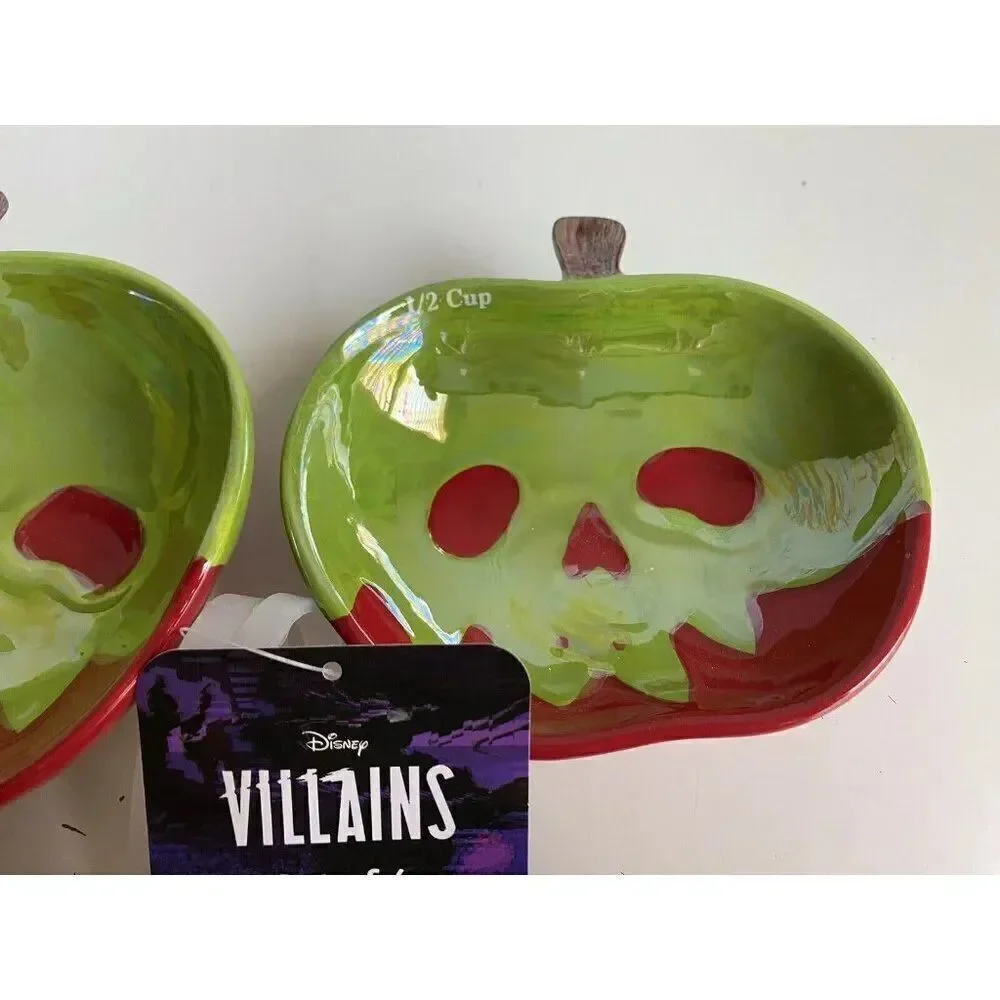 Set Of 4 Disney Halloween Villains Poisoned Apple Measuring Cups Iridescent NEW‎